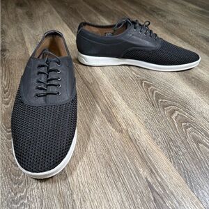 Aldo Shoes Men sz12 Black Leather & Mesh‎ Sneakers Dadcore Vtg Y2K Retro Capsule